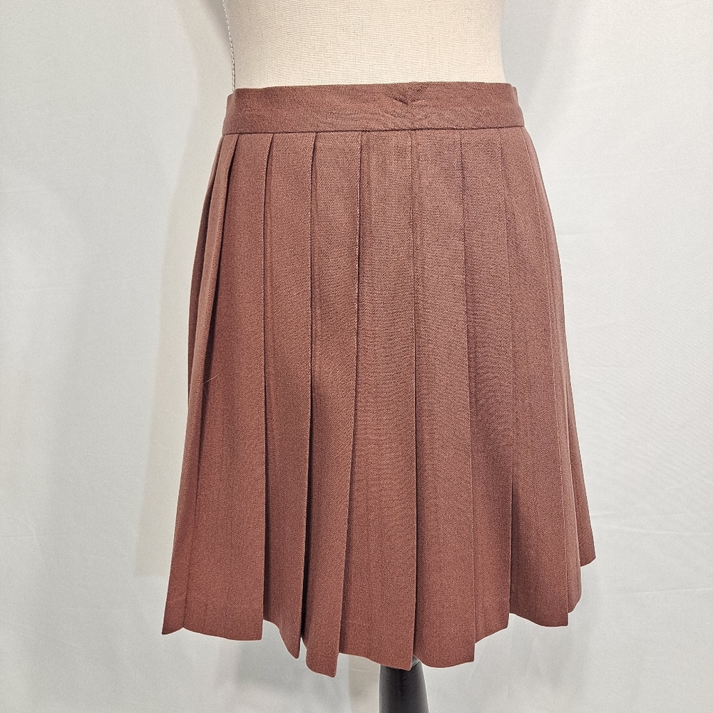 JH Collectibles Brown Wool Pleated Skirt